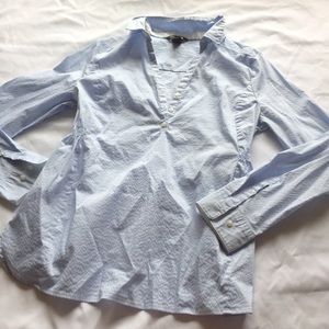 H&M Mama Maternity Blue Pinstripe Top M